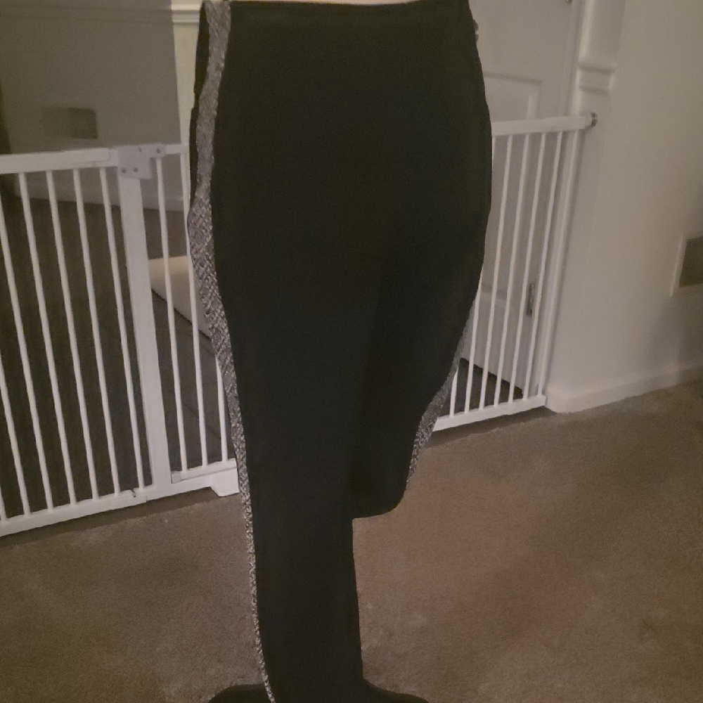 Lysse Black Skinny Pants with Metallic Side Trim